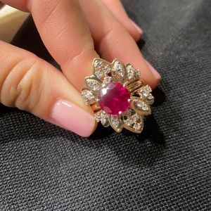 14k Diamonds and Ruby ring